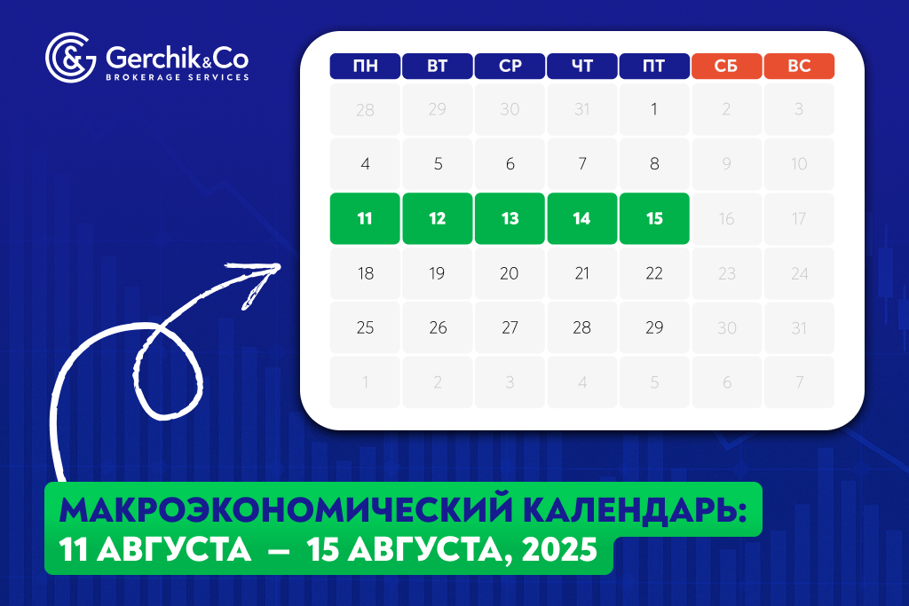 Макроэкономический календарь на 11 – 15 августа 2025 года
